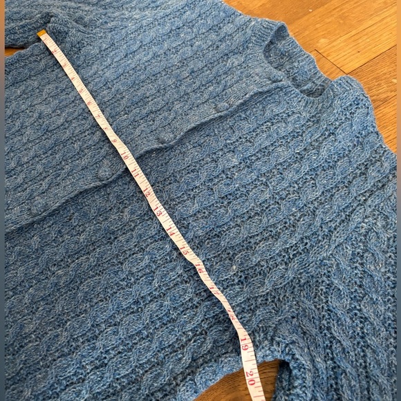 VINTAGE Hand Knit Cable Knit Cardigan Wool Sweater Retro Coastal Grandma Sz Sm - Picture 3 of 5